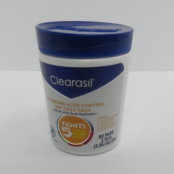 Clearasil 5 in 1 Daily Medicated Pads Stubborn Acne Control, 90ct - Picture 2 of 2